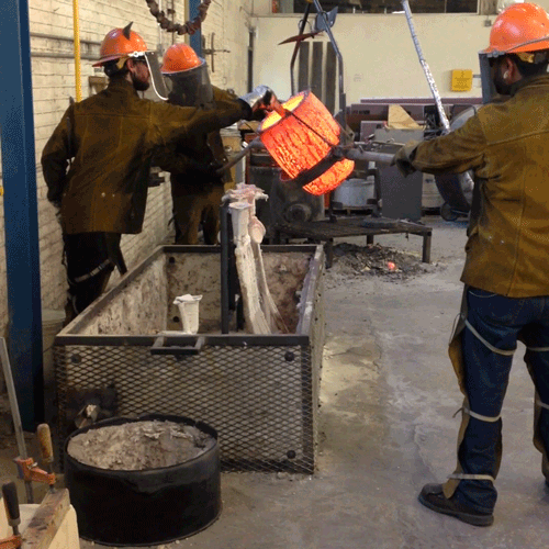 Image result for bronze pour gif